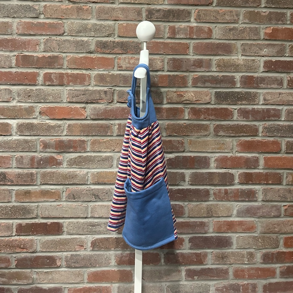 Corky’s Kids Girl’s Dress/Jumper Size 4T, Blue Cotton Top, Striped Velour Bottom - Picture 3 of 6
